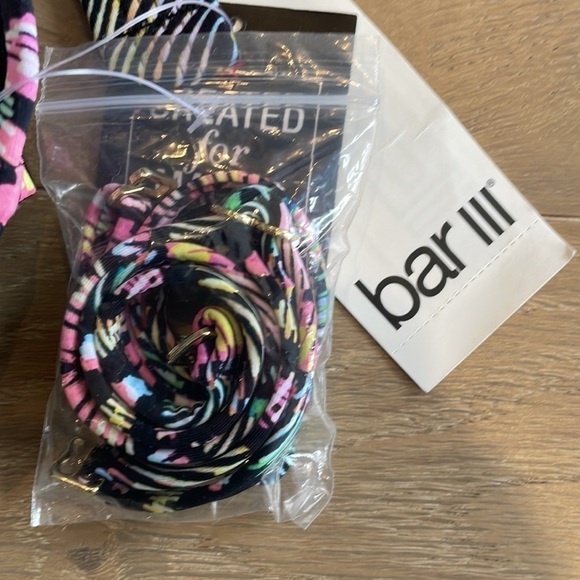 NWT Bar III Printed Underwire Midkini Top Neon Tribal Swim Top - Picture 5 of 5